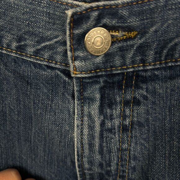 Polo Ralph Lauren Jeans Men's 38x32 Blue Stonewash Cotton Denim Straight Stretch - Picture 2 of 15